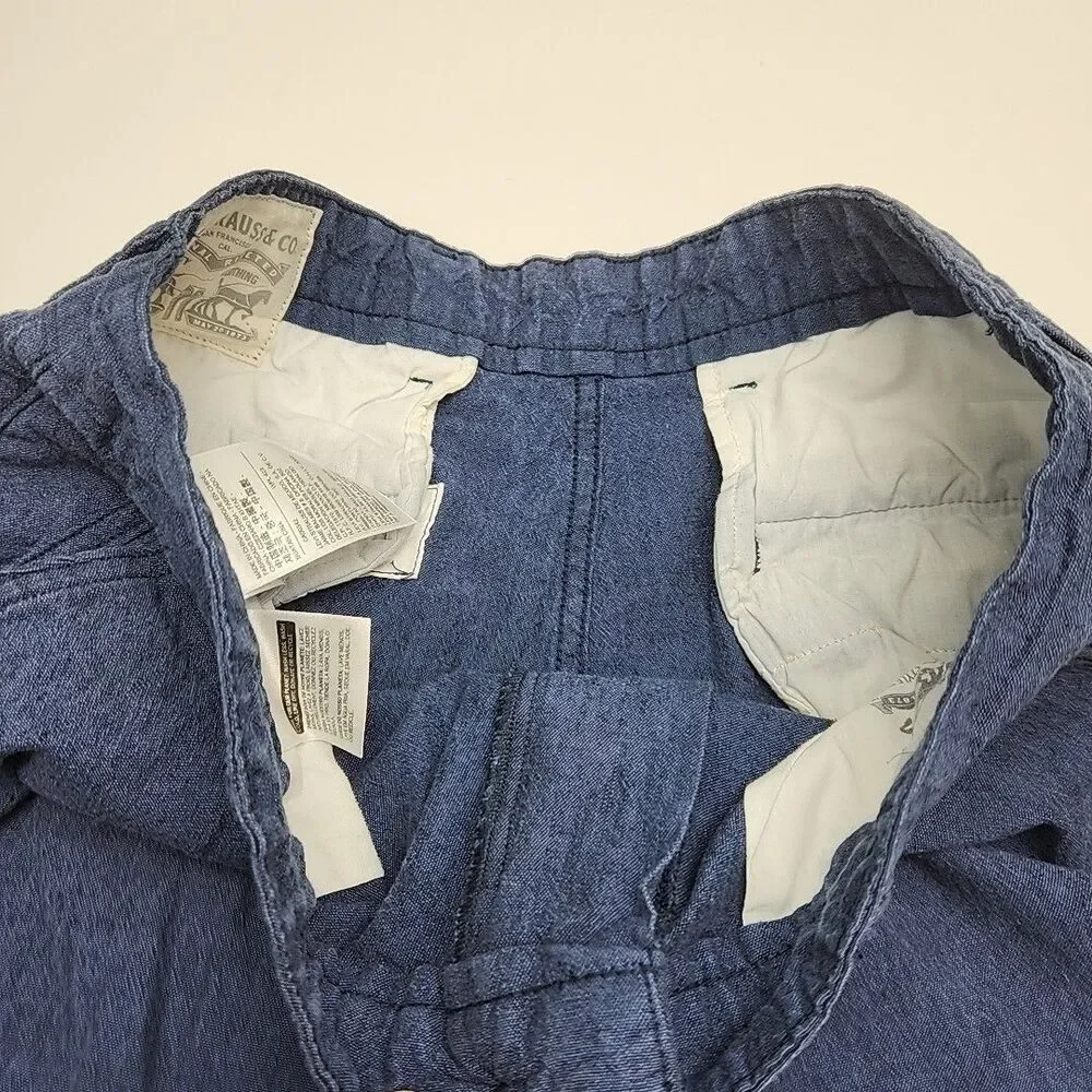 Levi's Cargo Shorts Men Sz 36 Flat Front Blue Textured Chino 11